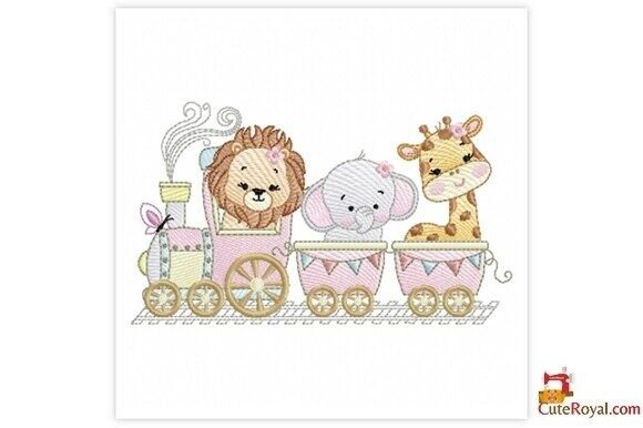 Baby Safari Animals Train Embroidery Review