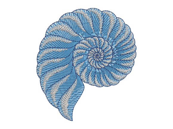Blue Ammonite Fossil Shell Design
