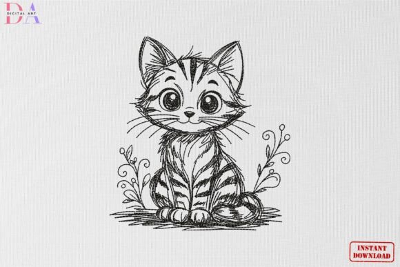 Cute Baby Cat Sketch Animal Art Review