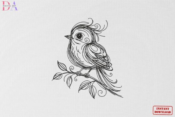 Cute Bird Sketch Nature Animal Art