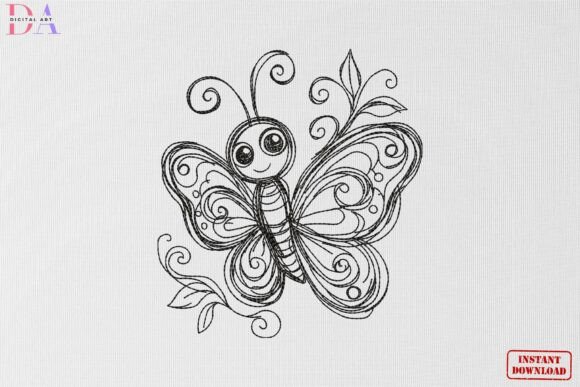 Cute Butterfly Sketch Nature Art