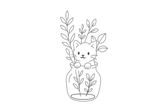Floral Cat in Jar Embroidery Design Review