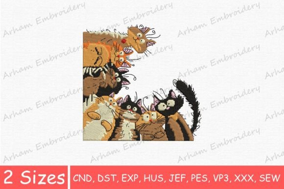 Funny Peekaboo Cats Embroidery Review