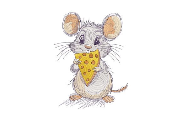 Mouse Holding Cheese Embroidery Review